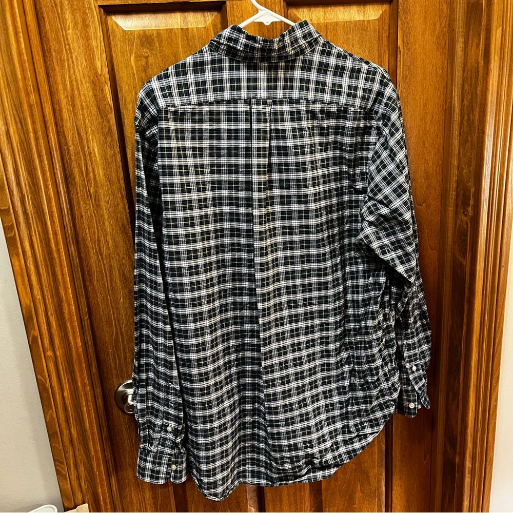 Men’s Ralph Lauren Plaid Blue Green Button Down Flesh Pony XL - Picture 4 of 4